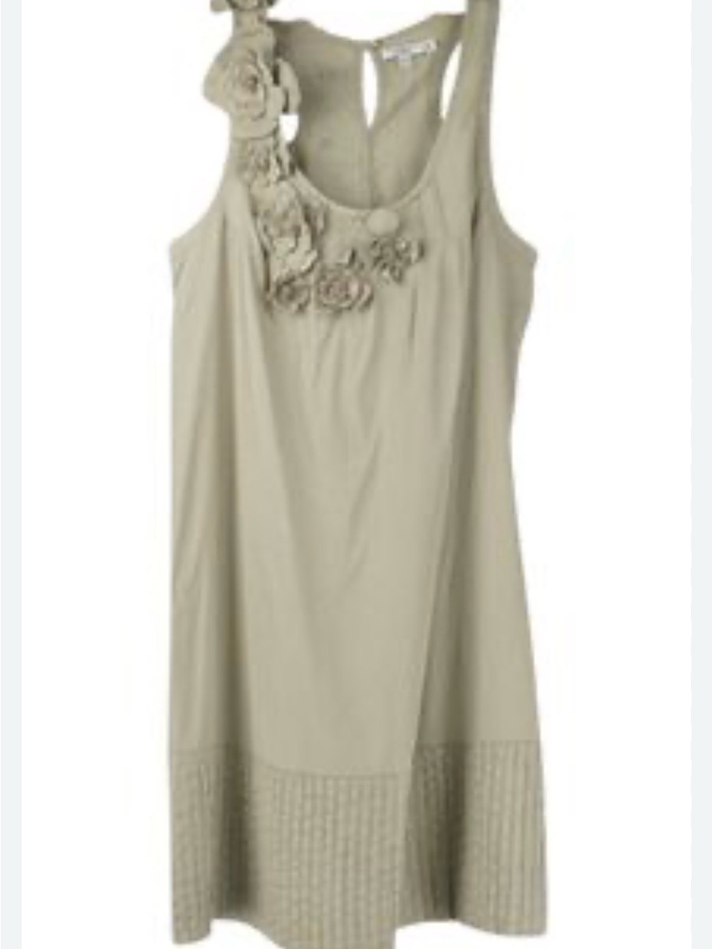Calypso St. Barth Floral-Applique Sleeveless Dress 100% silk